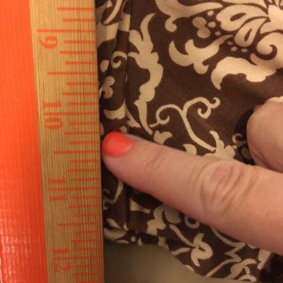 Talbots Brown Cream Damask Print Stretch Pants Size 8 Petite Cotton Blend - Picture 8 of 10